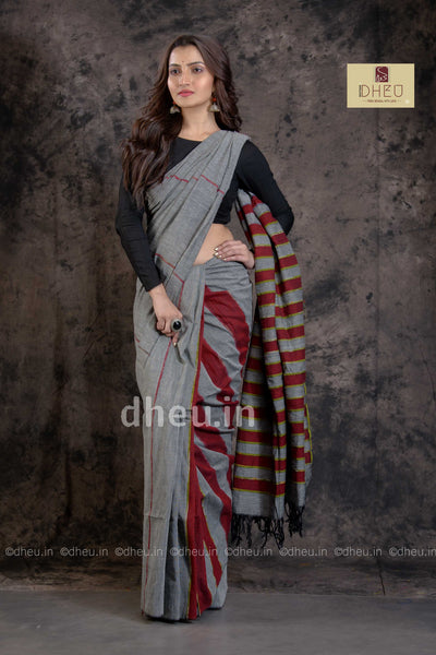 Handloom Pure Cotton Saree-Kurta Couple Set - Boutique Dheu