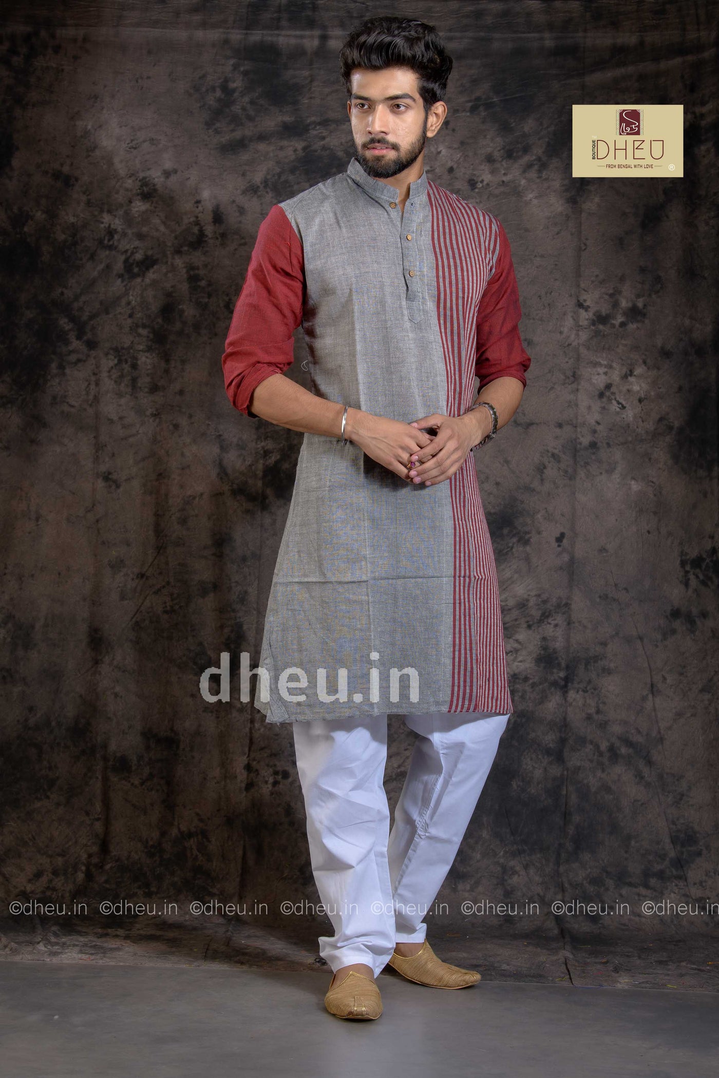 Handloom Pure Cotton Saree-Kurta Couple Set - Boutique Dheu