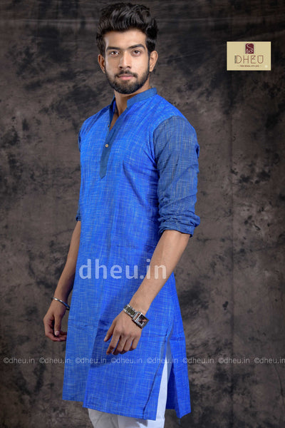 Handloom Pure Cotton Jharna-Khadi Saree-Kurta Couple Set - Boutique Dheu