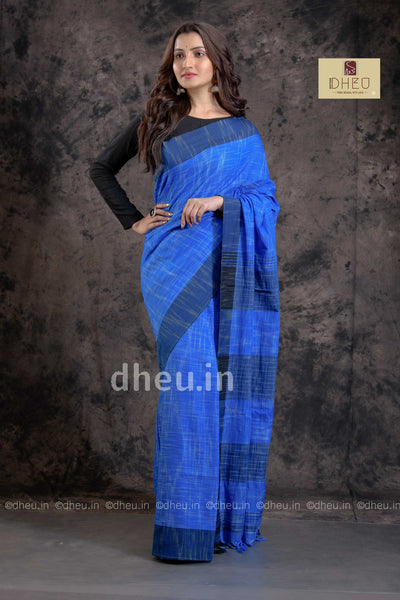 Handloom Pure Cotton Jharna-Khadi Saree-Kurta Couple Set - Boutique Dheu