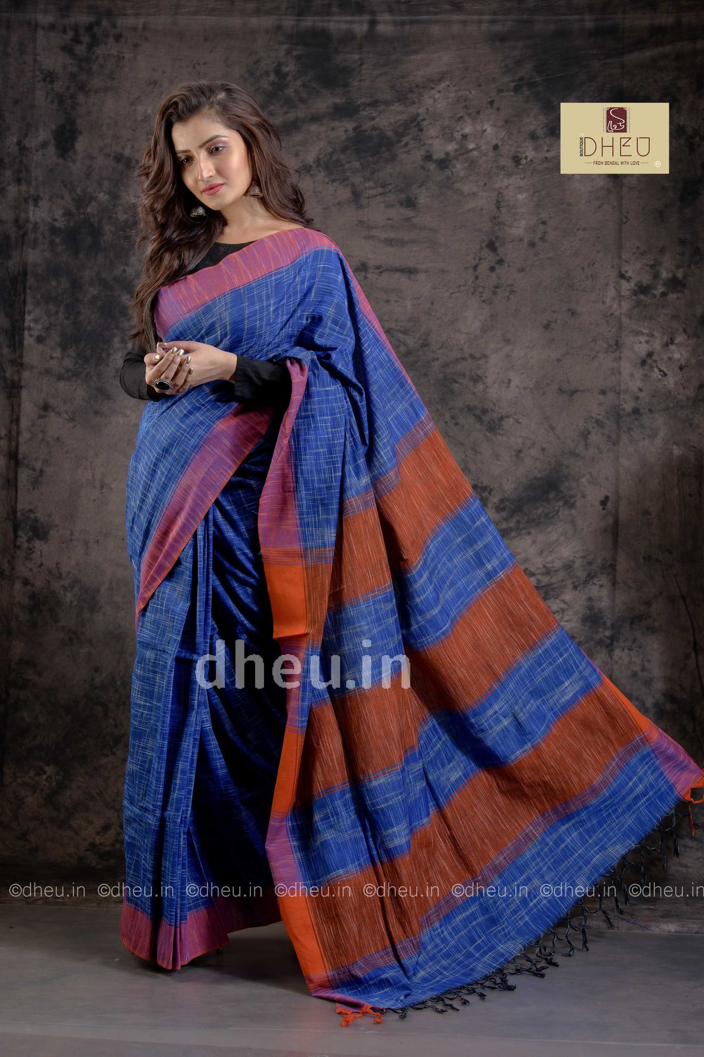Jharna Khadi – Handloom pure Cotton Saree - Boutique Dheu