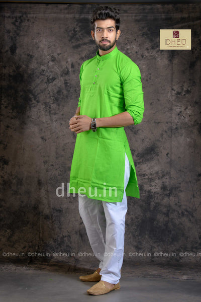 Vibrant Fluro cent green designer kurta at low cost in dheu.in