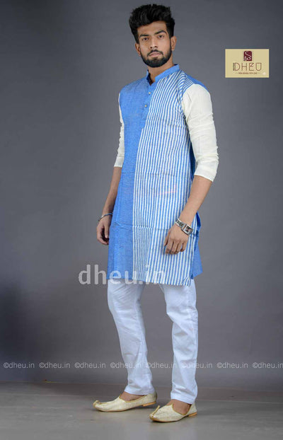 Handloom Pure Cotton Saree-Kurta Couple Set - Boutique Dheu