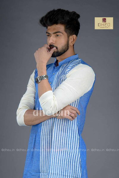 Handloom Pure Cotton Saree-Kurta Couple Set - Boutique Dheu