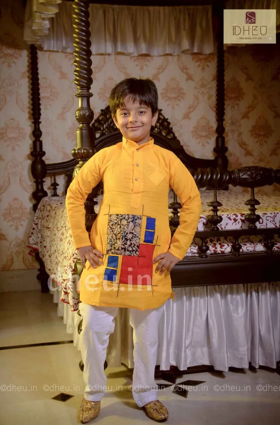 Cotton Applique Kurta for Boys - Boutique Dheu