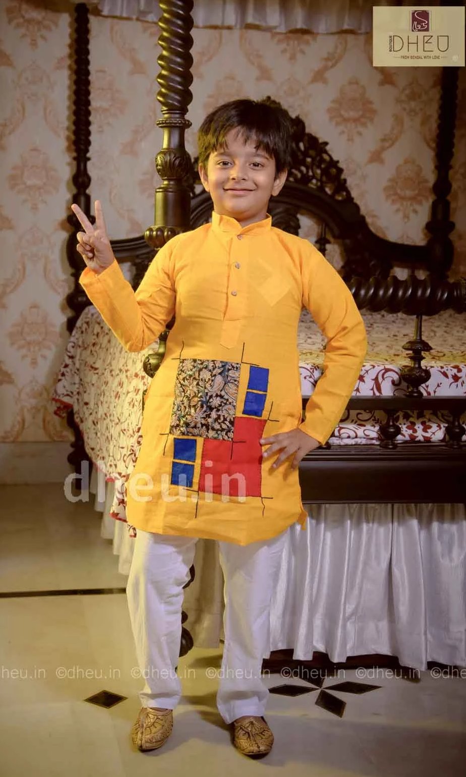 Cotton Applique Kurta for Boys - Boutique Dheu