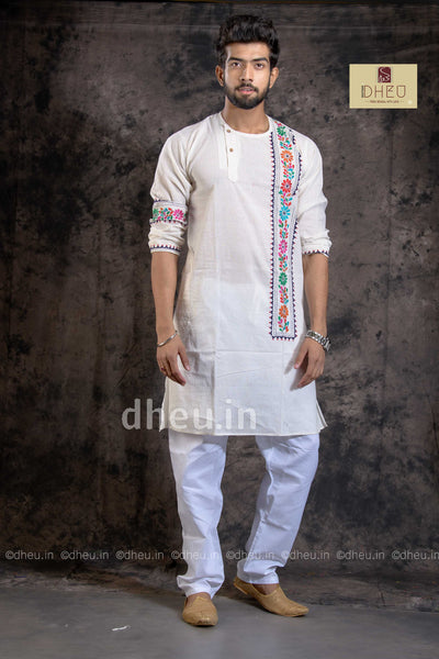 Kantha stitch- Designer  Kurta - Durga Puja Special - Boutique Dheu
