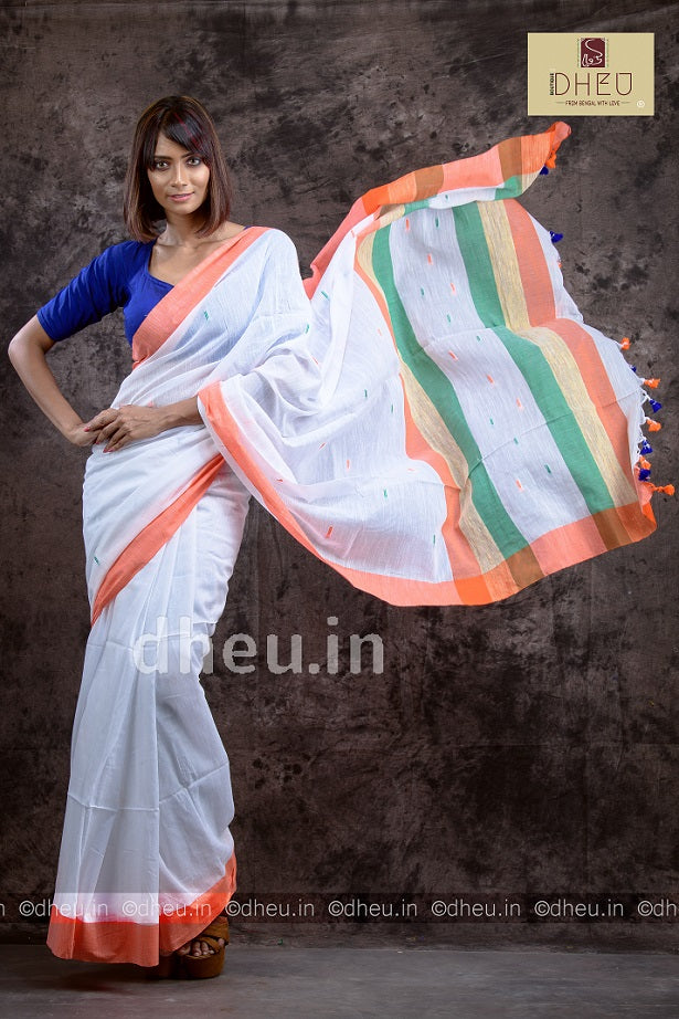 Independence Special Khadi Saree - Boutique Dheu