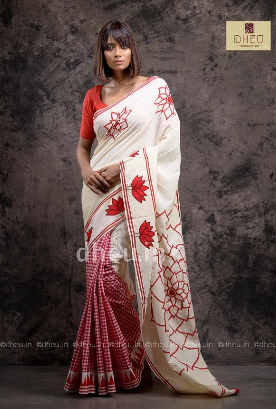 Dheu Exclusive Lotus Fusion Saree - Boutique Dheu