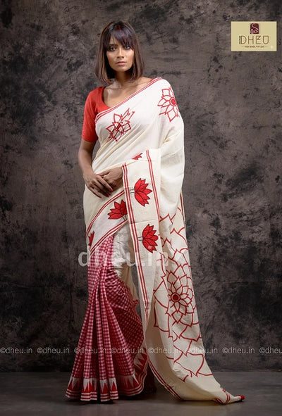 Dheu Exclusive Lotus Fusion Saree - Boutique Dheu