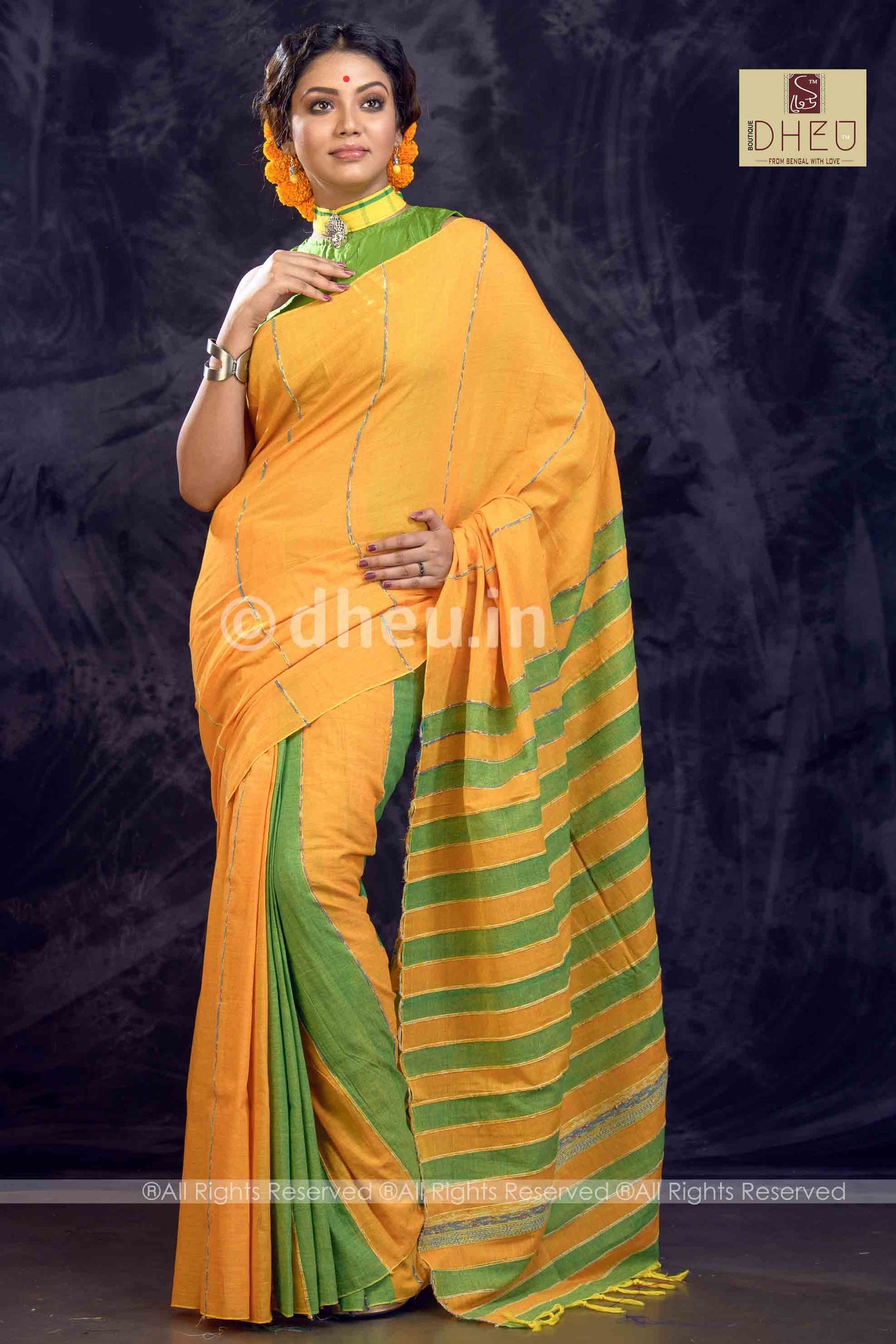 Khes – Handloom pure Cotton Saree - Boutique Dheu