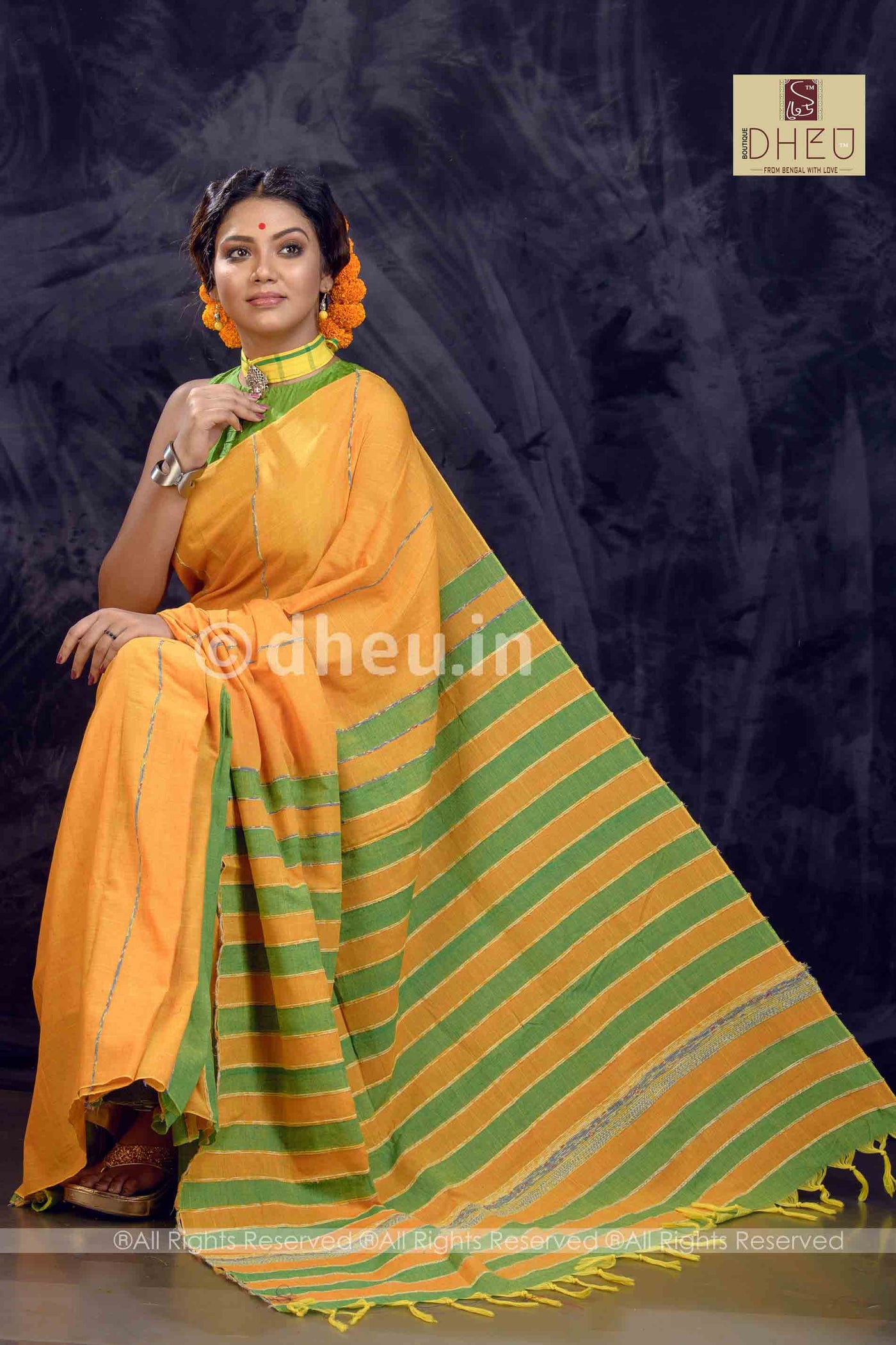 Khes – Handloom pure Cotton Saree - Boutique Dheu