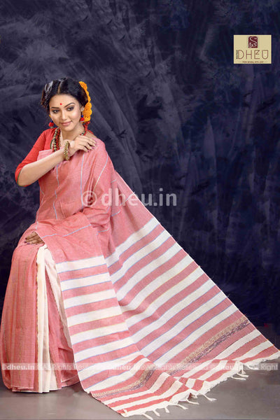 Khes – Handloom pure Cotton Saree - Boutique Dheu