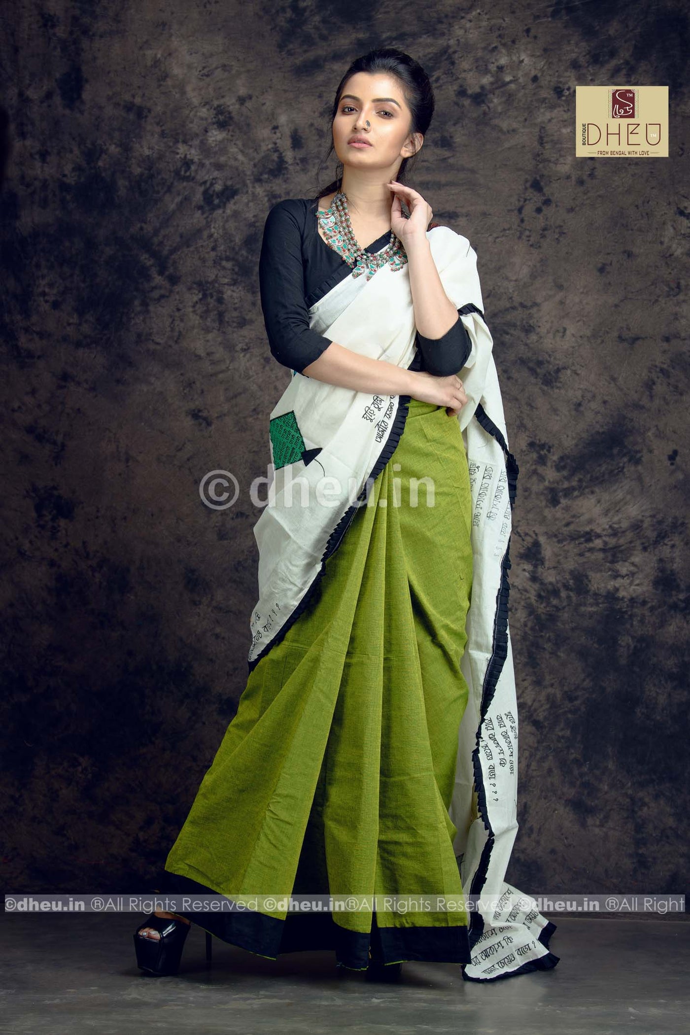 Kite Applique-Dheu Exclusive Applique Saree - Boutique Dheu