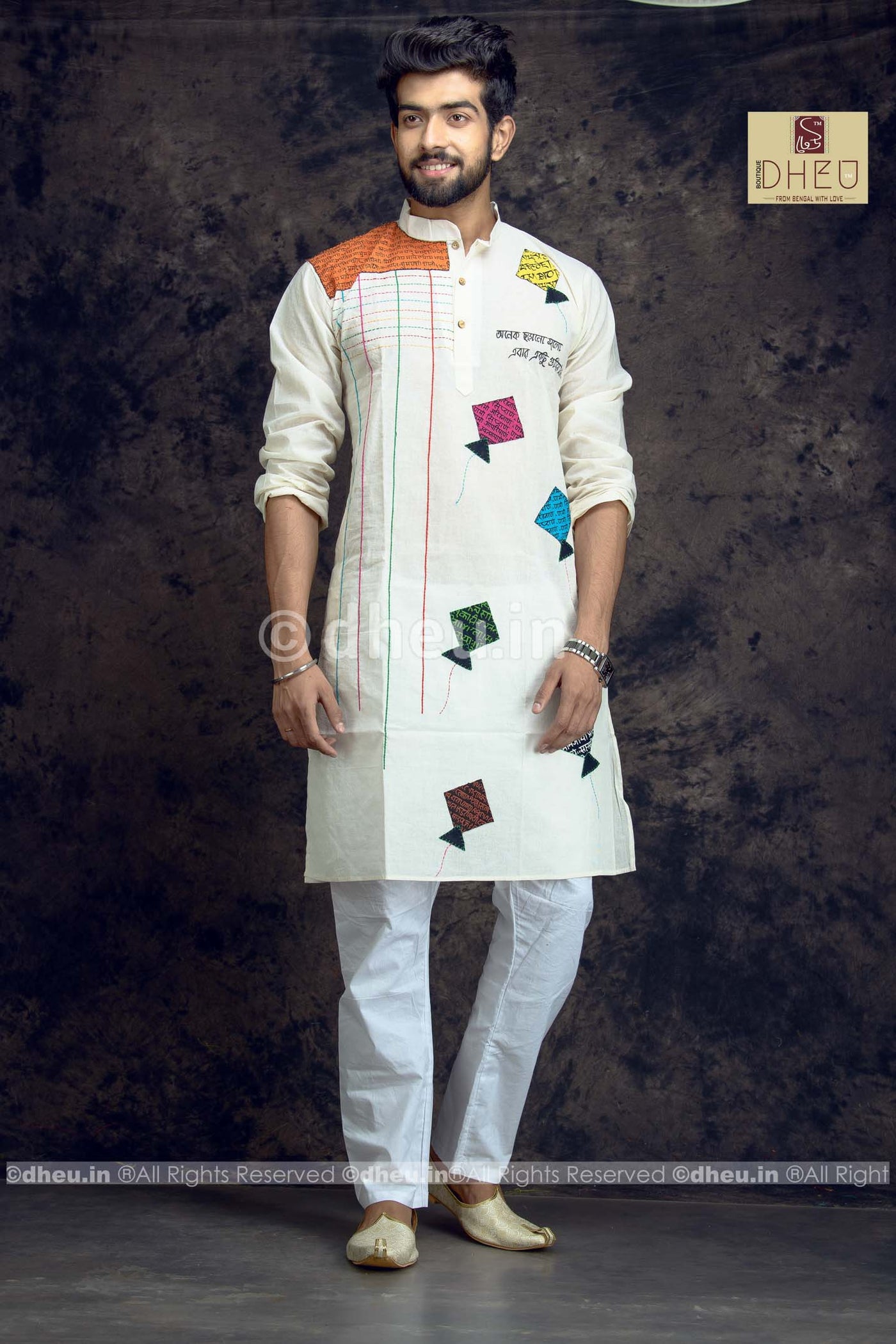 Handcrafted Kite Kurta for Men - Boutique Dheu