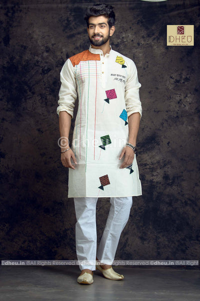 Handcrafted Kite Kurta for Men - Boutique Dheu