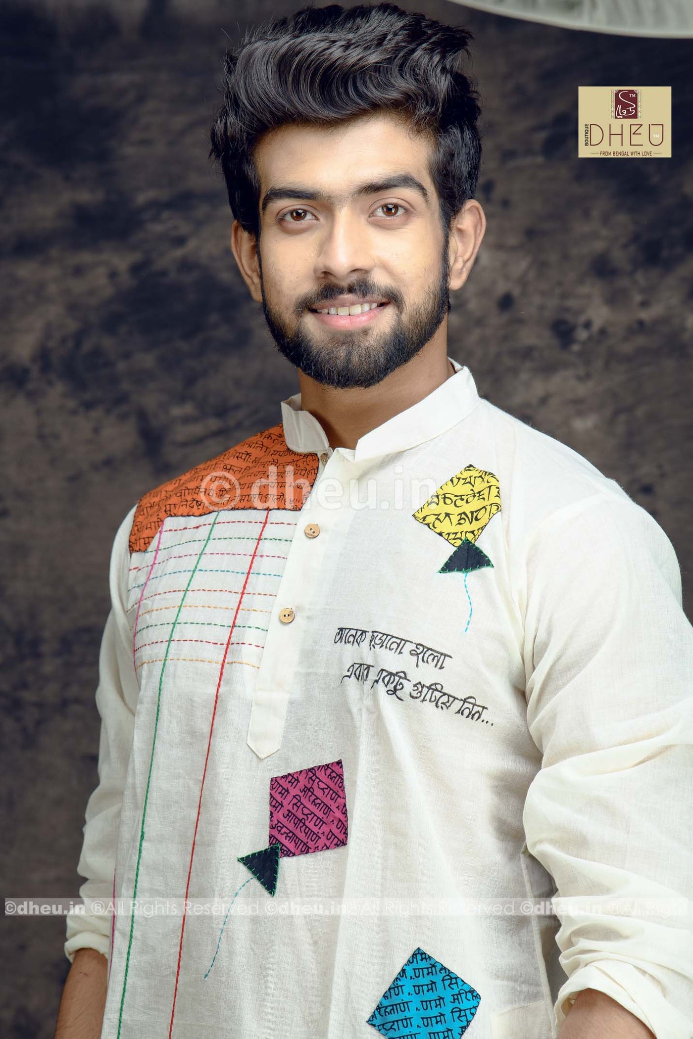 Handcrafted Kite Kurta for Men - Boutique Dheu