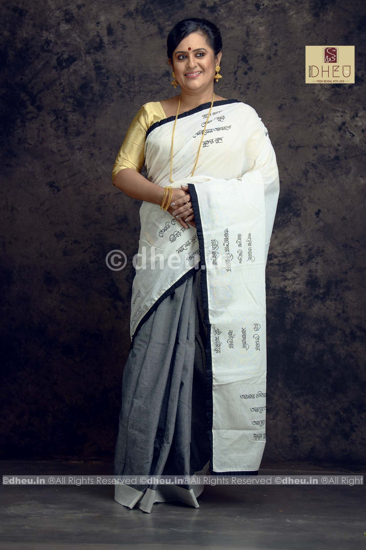 Amar Vitoro Bahire-Dheu Exclusive Applique Saree - Boutique Dheu