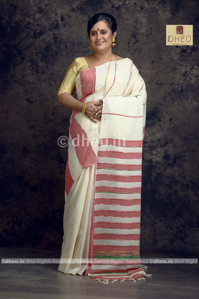 Handloom Pure Cotton Saree-Kurta Couple Set - Boutique Dheu