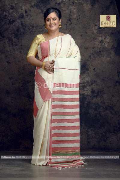Handloom Pure Cotton Saree-Kurta Couple Set - Boutique Dheu