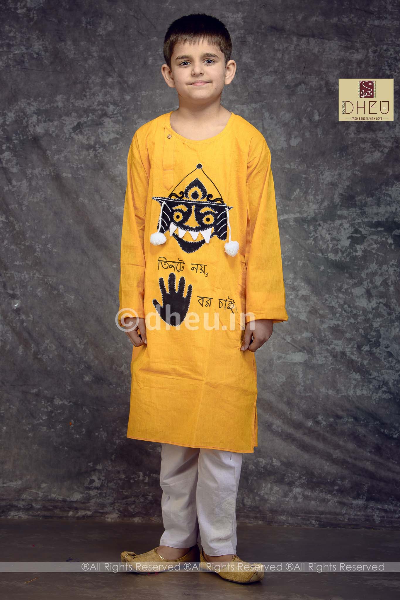 Bhuter Raja-Cotton Applique Kurta for Boys - Boutique Dheu