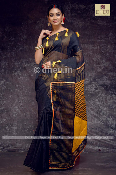 Premium Designer  Saree-Kurta-Dhuti Couple Set-BC0029D - Boutique Dheu