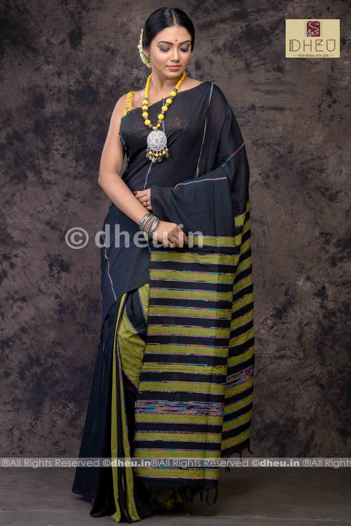 Khes – Handloom pure Cotton Saree - Boutique Dheu