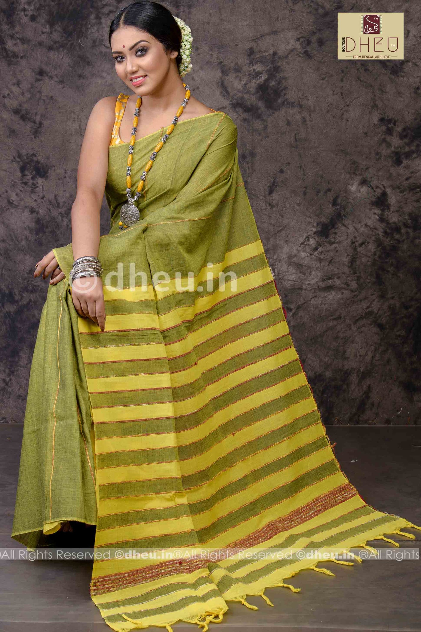 Khes – Handloom pure Cotton Saree - Boutique Dheu