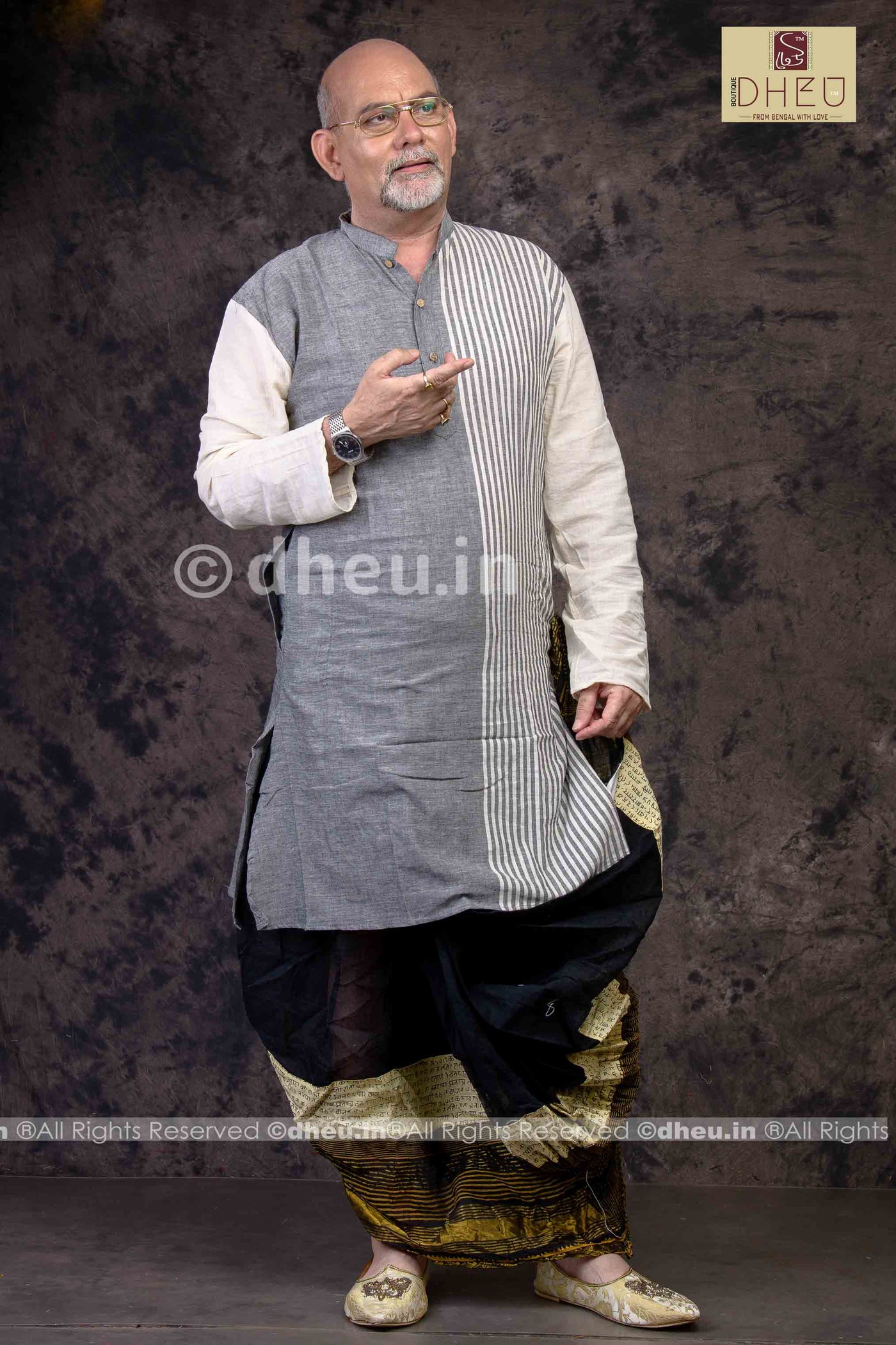 Father's Choice - Pure Cotton Stripe  kurta - Boutique Dheu