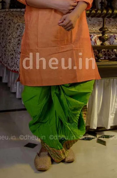 Bengali Cotton Dhoti- Ready to wear - Boutique Dheu