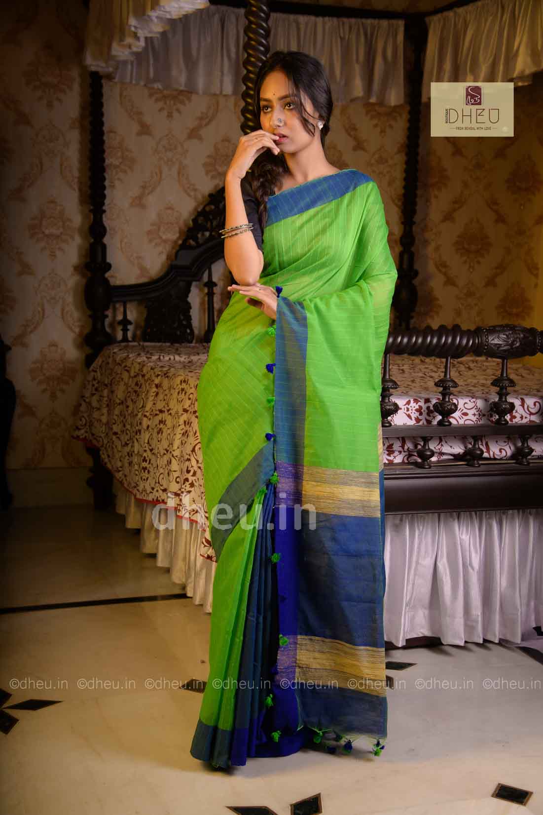 Handloom Silk Saree-Kurta Couple Set - Boutique Dheu