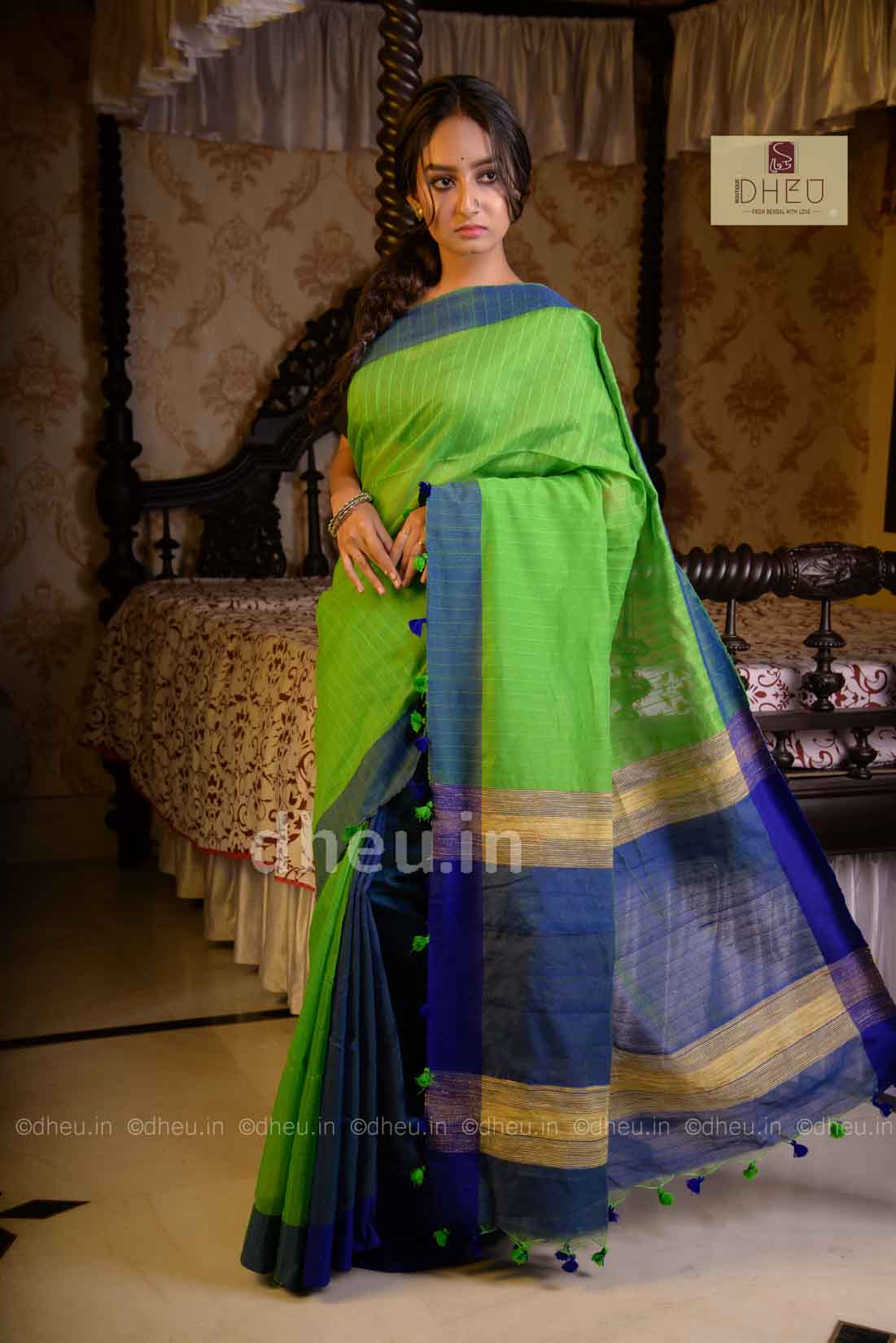 Handloom Silk Saree-Kurta Couple Set - Boutique Dheu