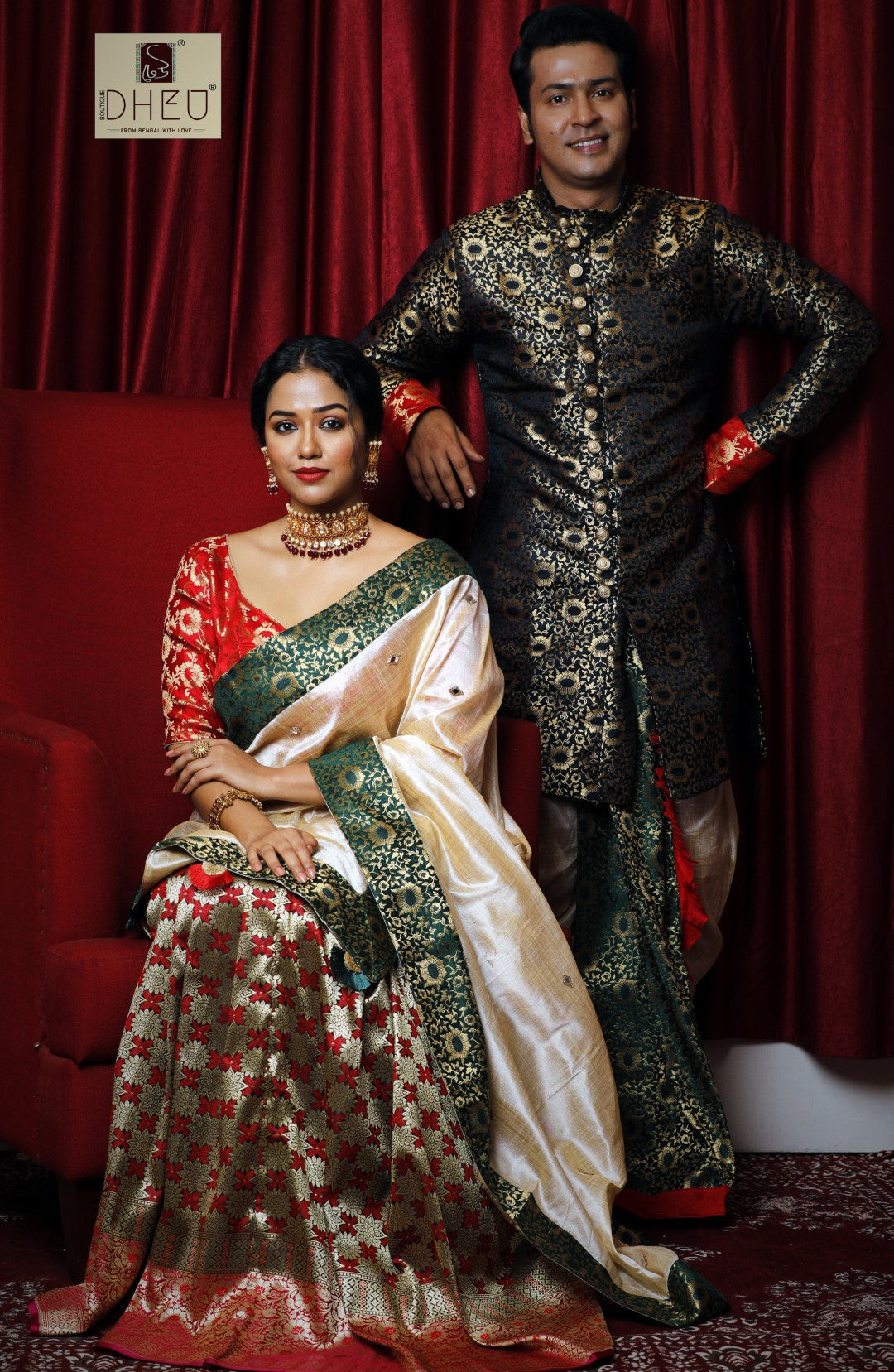 Anirban & Sohini Signature- Kurta-Saree Couple set