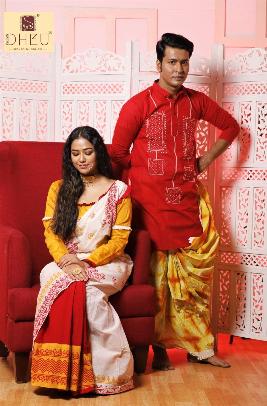 Anirban & Sohini's Choice - Kurta-Saree Couple Set