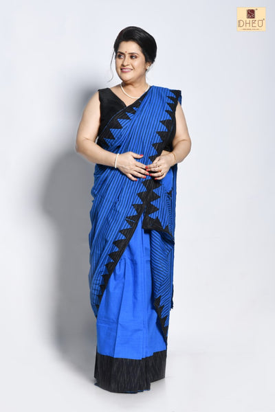 Monkshood Blue- Mekhela Couple set