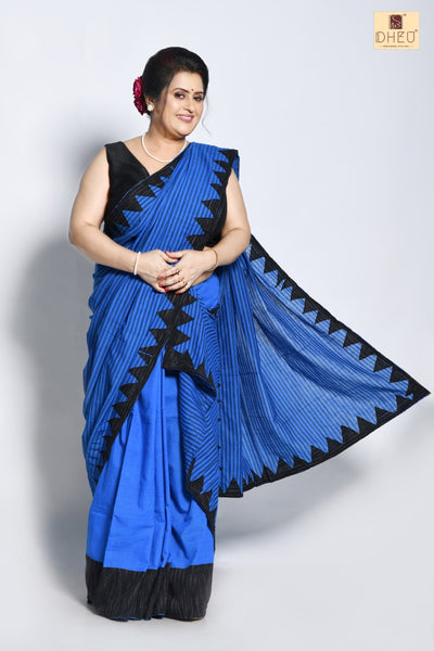 Monkshood Blue- Mekhela Couple set