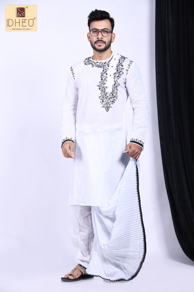 Uttam Kumar - Dheu Designer Kurta-Dhoti(Optional)Set