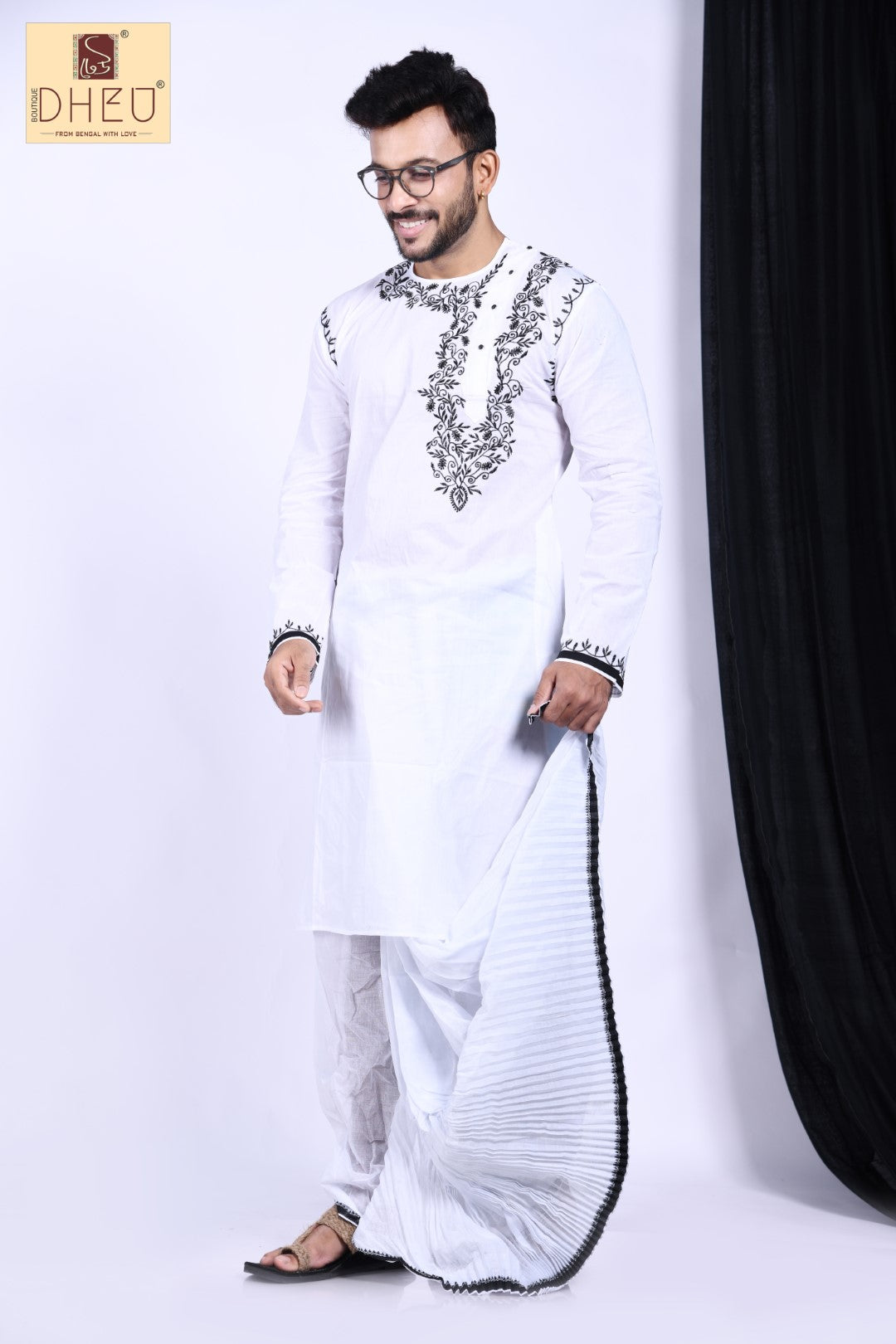 Uttam Kumar - Dheu Designer Kurta-Dhoti(Optional)Set