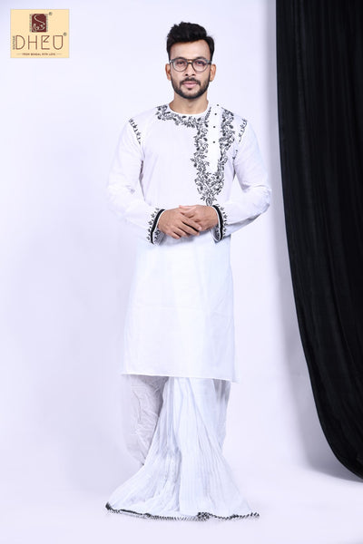 Uttam Kumar - Dheu Designer Kurta-Dhoti(Optional)Set
