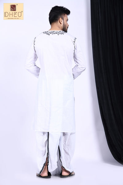 Uttam Kumar - Dheu Designer Kurta-Dhoti(Optional)Set