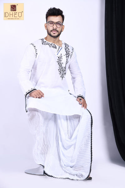 Uttam Kumar - Dheu Designer Kurta-Dhoti(Optional)Set