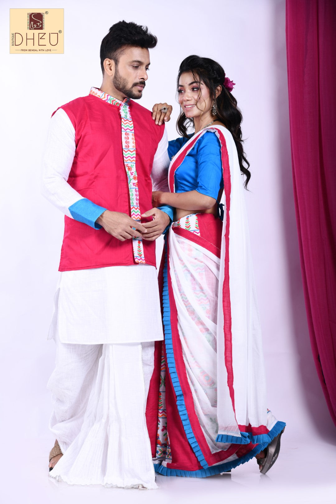 Mekhela Kurta Dhoti Couple set at Lowest Cost only at Boutique Dheu