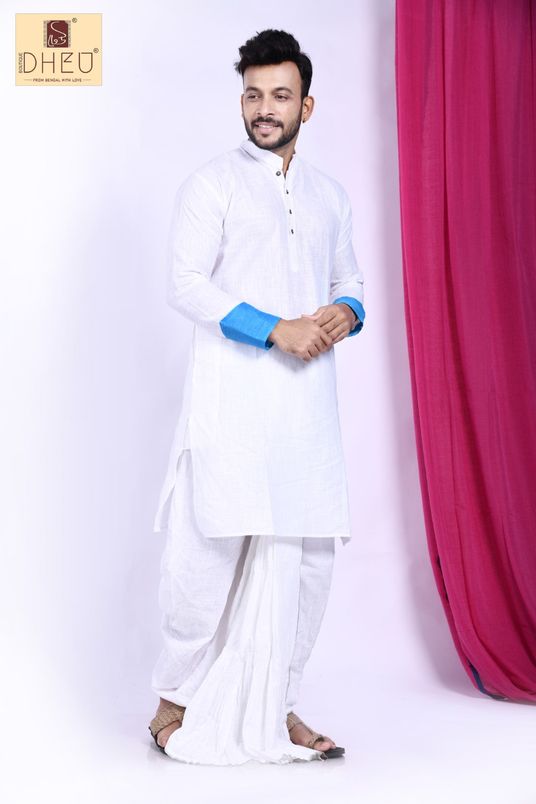 Swet Suvra-Designer Kurta & Dhoti(Optional) Full Set