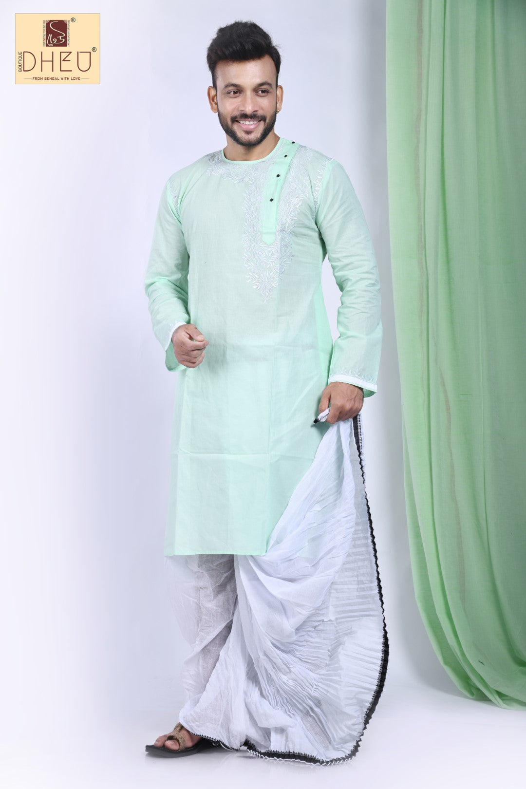 Bangalibabu - Dheu Designer Dhoti(Optional)Kurta Set