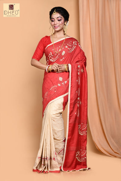 Biyer Saaj -Hand crafted kantha saree