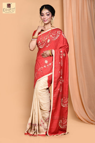 Biyer Saaj -Hand crafted kantha saree
