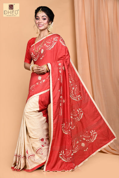 Biyer Saaj -Hand crafted kantha saree