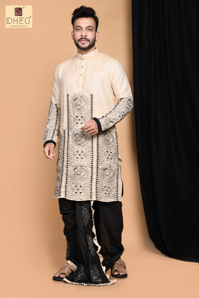 Raj Kahini- Dheu Designer Silk  Dhoti(Optional)Kurta Set