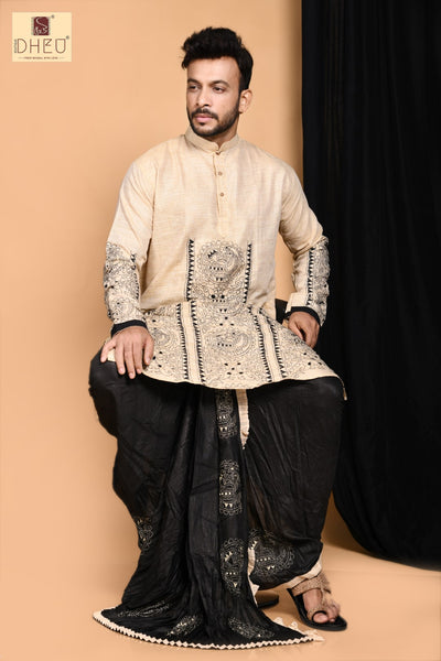 Raj Kahini- Dheu Designer Silk  Dhoti(Optional)Kurta Set