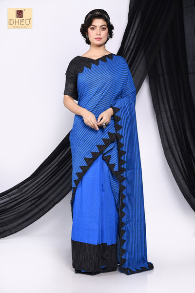 Monkshood Blue- Mekhela Couple set